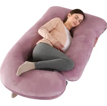 Polštář Polštář PNRIO ve tvaru písmene J růžový z křišťálového sametu