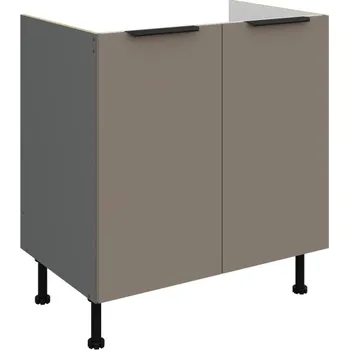 Kuchyňská skříňka Dřezová skříňka LUNARA - šířka 80 cm, tmavě béžová / antracit