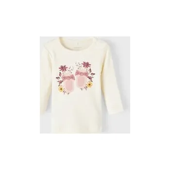 Name it dětské tričko s dlouhým rukávem bavlna béžové, velikost 62