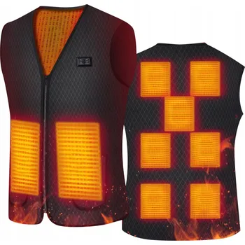 Pánská vesta KAMIZELKA GRZEWCZA 9 STREF Pánská vyhřívaná vesta s USB napájením, velikost XXL