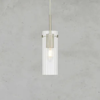 Lampička Markslöjd Závěsné světlo Tibia, zástrčka, čiré/niklové, Ø 7 cm čirý, nikl 1 x 40 W - Doprava zdarma