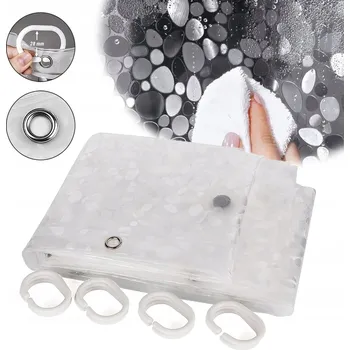 Prostěradlo ZASŁONA PRYSZNICOWA ODOLNÝ PROTI PLÍSNÍM, 180X200 CM, PRŮHLEDNÝ VODĚODOLNÝ