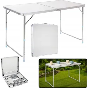 Zahradní nábytek Turistický stůl Lean 120 x 60 x 70 cm, stříbrný