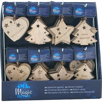 Ozdoba MagicHome Vánoce, 3 druhy, závěsná, Sellbox 96 ks