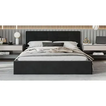 Postel Čalouněná postel RINO 120x200 cm s kovovým roštem černá