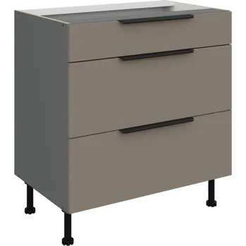 Kuchyňská skříňka Dolní šuplíková skříňka LUNARA - šířka 80 cm, tmavě béžová / antracit