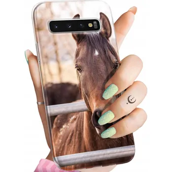 Pouzdro na mobilní telefon Zadní Kryt Hello Case pro Samsung Galaxy S10+ hnědé