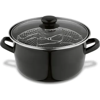 Emailem pokrytý hrnec na hranolky s poklicí a košíkem TADAR 3,2 l