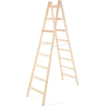 Štafle malířské PREMIUM, 8 příček, dřevěný žebřík, 150kg