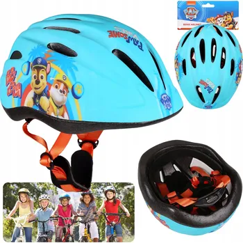 Cyklistická přilba Tlapková patrola Tyrkysová cyklistická helma pro děti, chlapecká, nastavitelná 48-52 cm