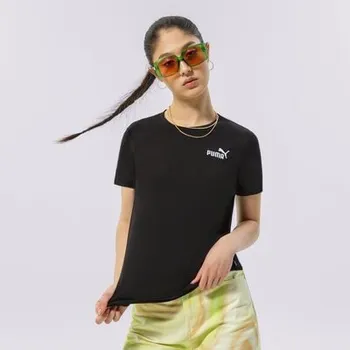 Dámské triko Puma ESSENTIALS + EMBROIDERY TEE S Černá, Bílá