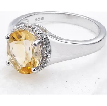 Prsten PRSTEN S CITRÍNEM A KRYSTALY HORSKÉHO PRSTÝNEK