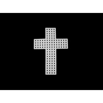 Plastová kanava / mřížka vyšívací, barva 4 bílá křížek