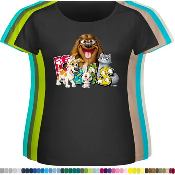 Dámské tričko damske-levne-bavlnene-tricko-digitalni-potisk-domaci-zviratka Barva: Black -černá, velikost: 6XL