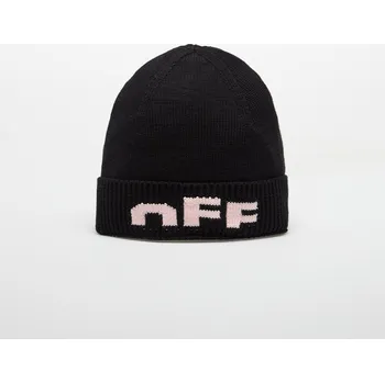 Čepice Čepice OFF-WHITE KIDS Type Logo Beanie Black/ Soft Pink II