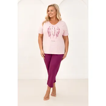 Dámské pyžamo Regina dámské pyžamo bavlna růžové, velikost 5XL