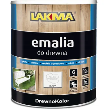 barva a nátěr na dřevo AKRYLOVÁ EMAILOVÁ BARVA NA DŘEVO BÍLÁ LESKLÁ LAKMA 5 L