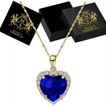 Náhrdelník Srdce oceánu Zlatý dámský náhrdelník Stříbro 925 Dárek Narozeniny Výročí