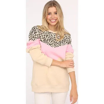 Dámská mikina Mikina Zwillingsherz Beige/ Rosa/ Schwarz 7054403 S/M
