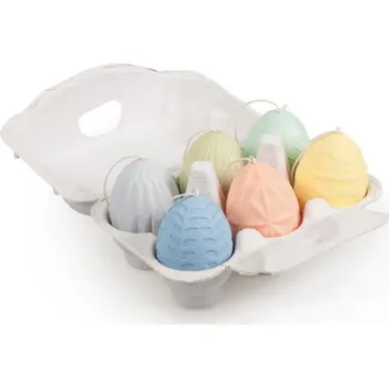 Velikonoční dekorace Velikonoční vajíčka plastová 6cm 6ks v krabičce 01 959231