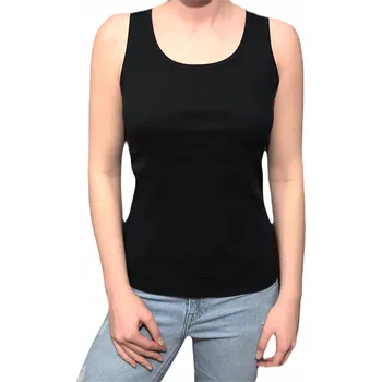 Dámský bavlněný top bez rukávů hladký černý Moraj univerzální 3XL