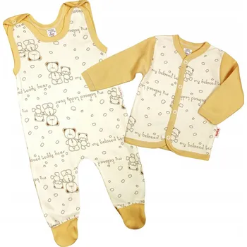 Dupačky SOUPRAVA DUPAČKY + KABÁTEK MEDVÍDCI BÉŽOVÁ 56 KLEKLE