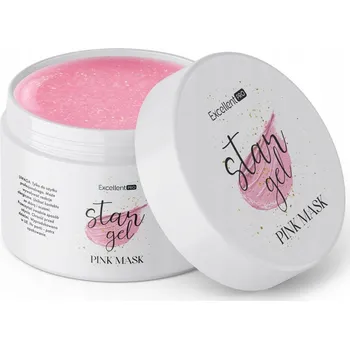 Lak na nehty EXCELLENT PRO STAR GEL SE ZLATÝMI ČÁSTICEMI PINK STAVEBNÍ GEL GELOVÁ MASKA 15 g