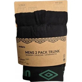 Pánské boxerky 2-pack UMBRO černé s barevným logem (zelená, červená) velikost XL