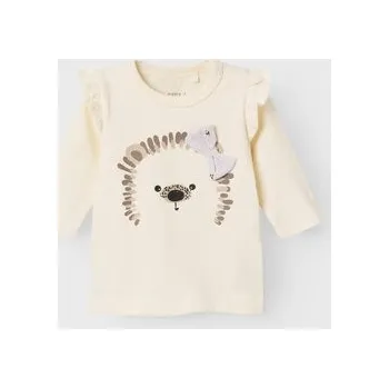 Name it dětské tričko s dlouhým rukávem bavlna béžové, velikost 68