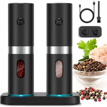 Kuchyňský mlýnek Elektrický mlýnek Bedee, elektrický mlýnek na pepř, černý