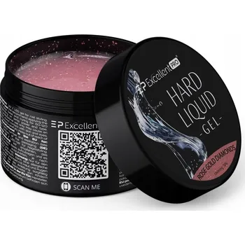 Lak na nehty Excellent PRO Tvrdý tekutý gel Rose Gold Diamonds 50g
