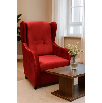 Křeslo FALCO Relaxační křeslo ušák René potah Mexa Velvet Potah: Mexa Velvet 590 vínová