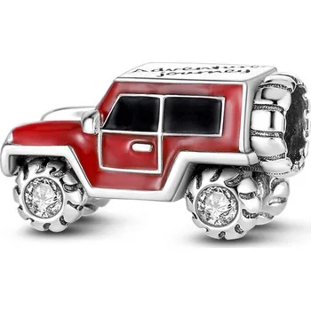 Přívěsek Přívěsek STŘÍBRO 925 Charms Korálek Červené Terénní Auto Jeep