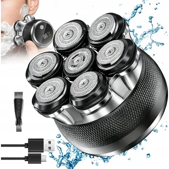 Holicí strojek HOLICÍ STROJEK PÁNSKÝ ZASTŘIHOVAČ 7D NA HLAVU BRADY TITANOVÉ ČEPELE IPX7 1200mah