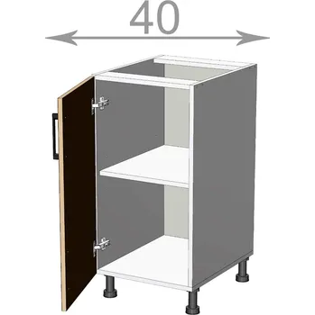 Kuchyňská linka Capri L4082, kuchyňská skříňka š.40, korpus grafit, dvířka dub Craft šedý