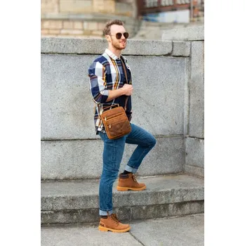 Kabelka Paolo Peruzzi pánská taštička do ruky T 28 HBR hnědá