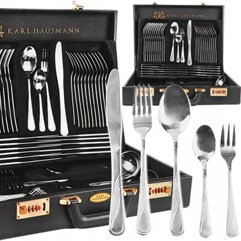 Příbor PŘÍBORY SADA PŘÍBORŮ pro 12 osob 72 ks v KUFRÍKU EVELINE Karl Hausmann