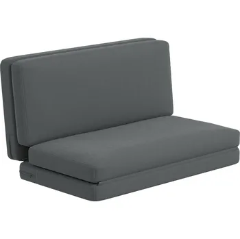 Zahradní lehátko HOMCOM Skládací lehátko 3 v 1, matrace pro hosty, dělitelné, šířka 138 cm, tmavě šedé