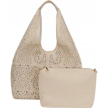 Kabelka Dámská sada: Kabelka a kosmetická taštička Gaya - béžová, UNIVERZÁLNÍ VELIKOST