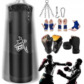 Boxovací pytel BOXOVACÍ PYTEL BOXERSKÝ 100 CM SPARINGOVÝ PRÁZDNÝ VELKÝ ČERNÝ 20KG