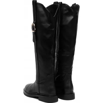 Dámské kozačky DeeZee dámské kozačky nad koleno s plochým podpatkem, velikost 36