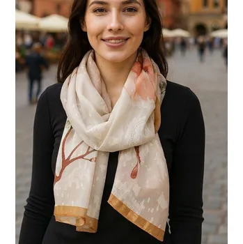 Šátek Agrafka šátek s rostlinným motivem - polyester