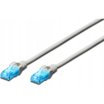 Síťový kabel Síťový kabel U/UTP 5e Digitus RJ45, 1 m, šedý
