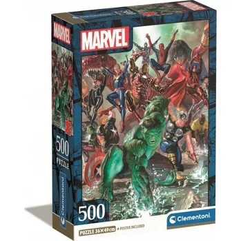Puzzle PUZZLE 500 dílků AVENGERS - Hrdinové Marvel - Kompaktní balení CLEMENTONI