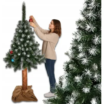 Vánoční stromek UMĚLÝ VÁNOČNÍ STROMEČEK NA KMENI 180 cm Borovice Umělé Vánoční Stromky Zasněžená JAKO ŽIVÁ