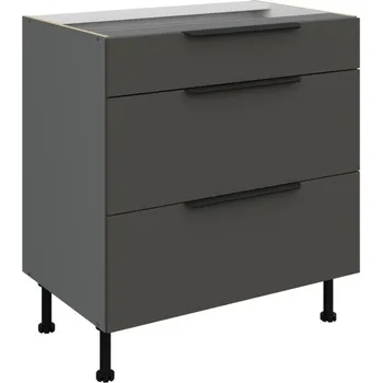 Kuchyňská skříňka Dolní šuplíková skříňka LUNARA - šířka 80 cm, grafit / antracit