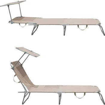 Zahradní lehátko Aga Zahradní polohovací lehátko se stříškou Béžové