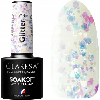 Lak na nehty Claresa Hybridní lak Glitter 2 Transparentní