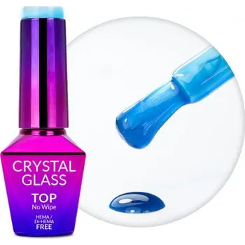 Lak na nehty Molly Nails barevný vrchní lak Crystal Baby Blue 10g