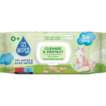 Dětský vlhčený ubrousek Vlhčené ubrousky GoWipes pro děti Aloe Water & Heřmánek 50 Ks
